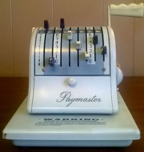 Vintage paymaster x-2000 check writer with key, mid-centuryturquoise for sale