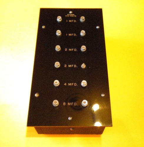 Antique stansi capacitor decade box 1 mfd to 8 mft 600 volt for sale