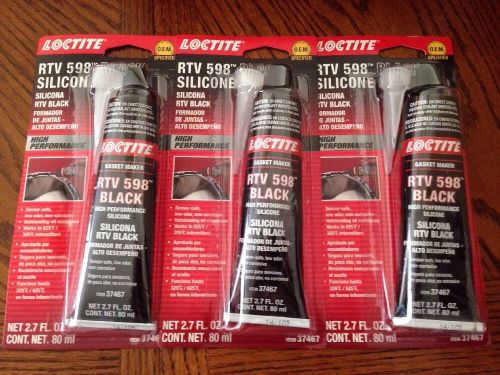 Loctite 37467 RTV Adhesive Silicone Sealant Black - 80ml 2.7oz  (3) Tubes