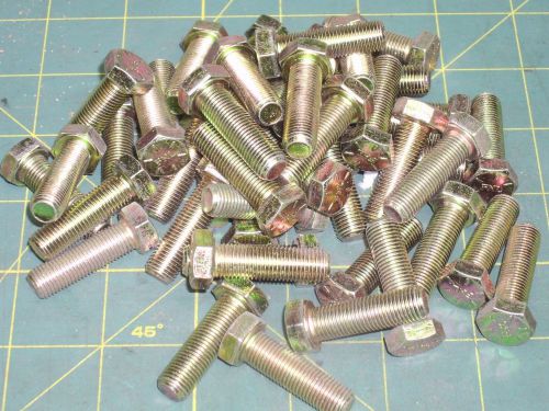 Hex cap screw 3/8-24 x 1-1/4 grade 8 yellow zinc (qty 48) full threads #57173 for sale