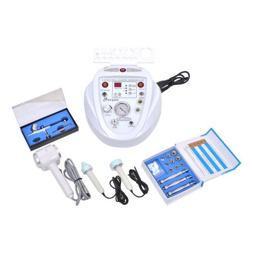 Diamond microdermabrasion skin scrub machine full kit w/ hot and cold compress for sale