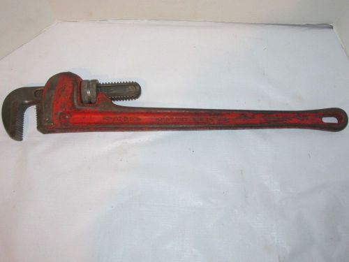 Vintage ridgid 24&#034; heavy duty pipe wrench steel nice lqqk! for sale
