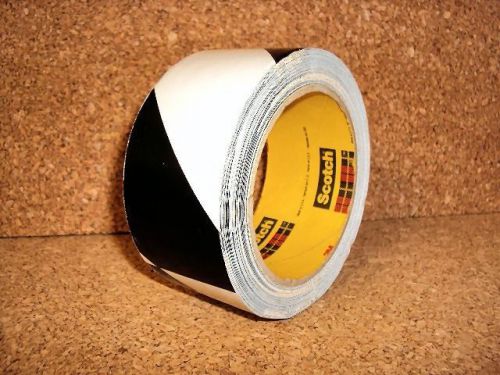 3M Scotch Black Stripe Hazard / Safety Tape Approx 25 ft rolls  2 inch wide