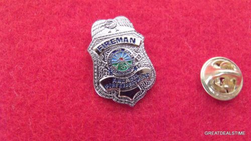 Arcadia fire dept badge,fireman department mini lapel pin,silver eagle shield for sale