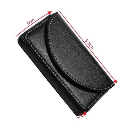 office man Side Open Pu Leather Business Name Card Case Holder Black B9