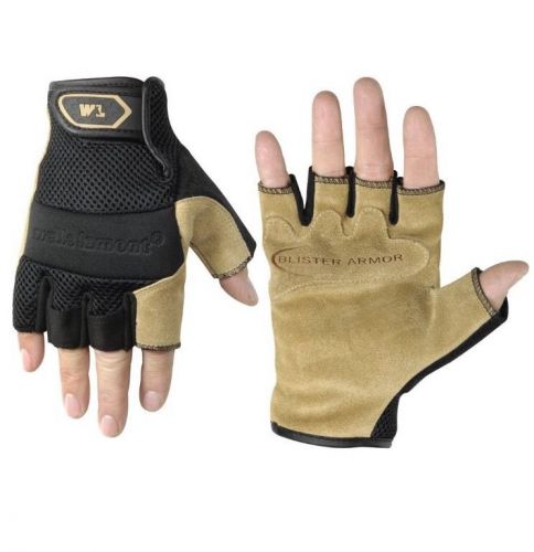 Wells lamont 7683m washable leather glove, fingerless blister armor, medium for sale