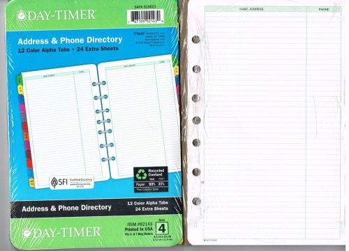 Day-Timer Desk Size Colored Address And Phone Directory Tabs, (92143)