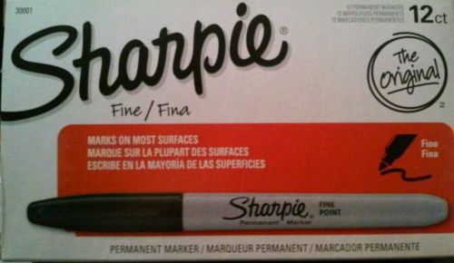 NEW Sharpie Permanent Fine Point Marker Black 30001 1 Box of 12