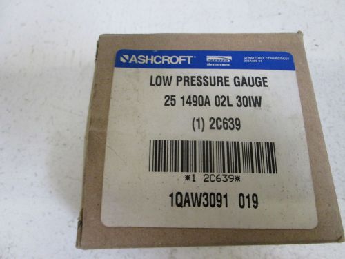 ASHCROFT LOW PRESSURE GAUGE 251490A02L30IW *NEW IN BOX*