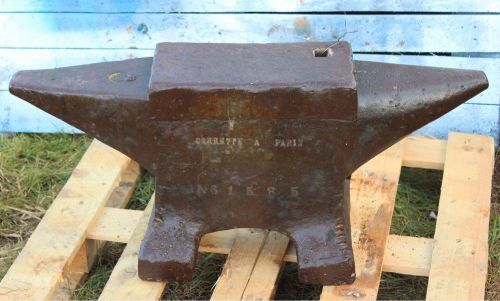 TOP RARE MUSEUMS PIECE FRENCH PARIS BLACKSMITH ANVIL 360 LB - HAND FORGED IRON !