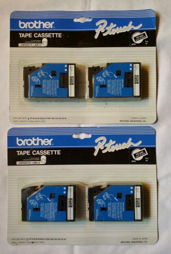 Brother P Touch TC-34Z tape cassette white on black - 2 packages of 2