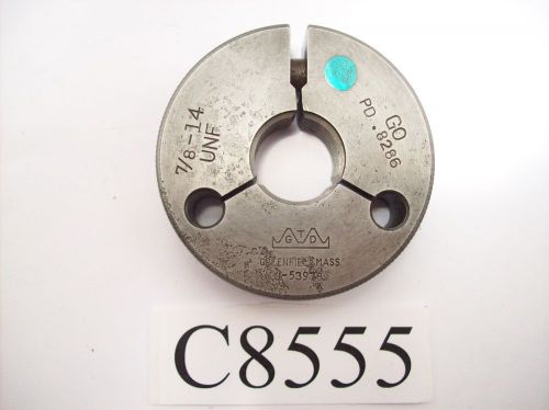 7/8-14 U.N.F. THREAD RING GAGE GO PD. .8286 LOT C8555