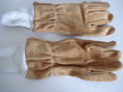 Jumbo SHELBY Leather Firefighter Gloves Turn Out  Bunker Gear Tan / Brown G89