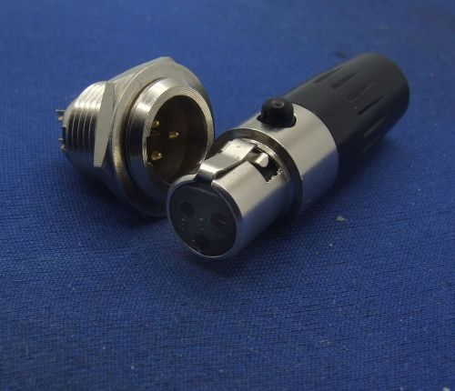 Connector - Mini XLR 3-Pin Male Cable Inline Plug Small 3-pin TA3F Female socket