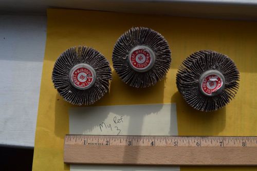 Flapper Wheel 2-1/2Dia&#034; x1&#034;Wide  60 Grit, 1/4-20 threaded, QTY 3, 25000rpm