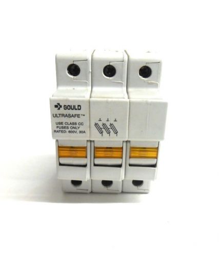 Gould fuse block, uscc31, 3 pole with indicators, 30 amp, 600v, class cc for sale