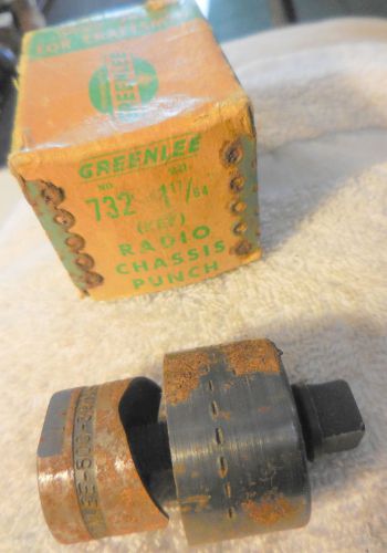 Greenlee 1 17/64&#034; inch diameter 732  radio chassis punch die hand knockout n box for sale