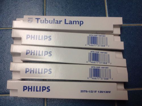 5 philips 25 t6 -1/2 if 120/130v tubular lamp bulb for sale