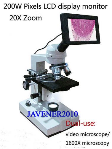 Video Microscope 2 Million Pixels Display Dual-use microscope 1600X Microscopy