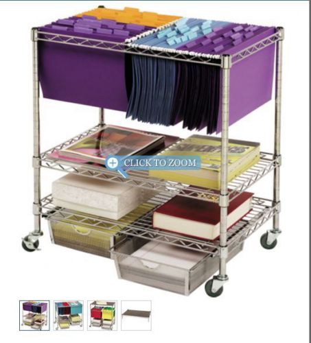 Seville classics® chrome letter/legal file cart and organizer for sale