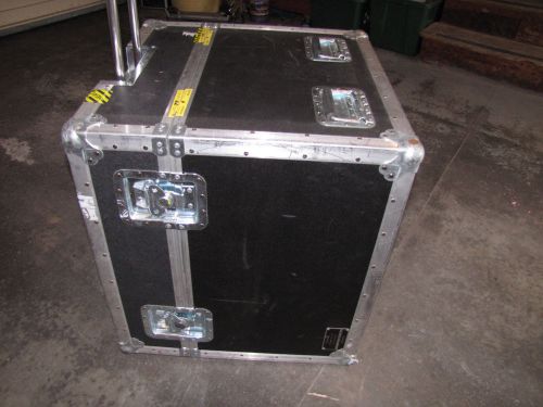 Custom trade show shipping case with wheels, handle and latches 25&#034;x23&#034;x23&#034; for sale