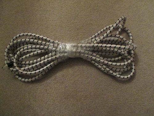 White/Black Nylon coated rubber rope shock cord 3/8&#034; X 24&#039;
