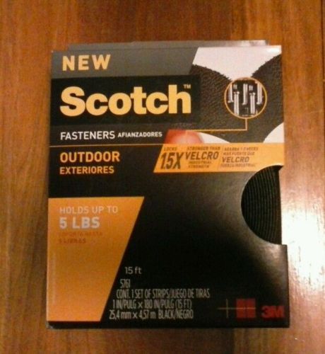SCOTCH 3M 1 in. x 15 ft.stronger than  Velcro Black Outdoor Fasteners 5 lb inch