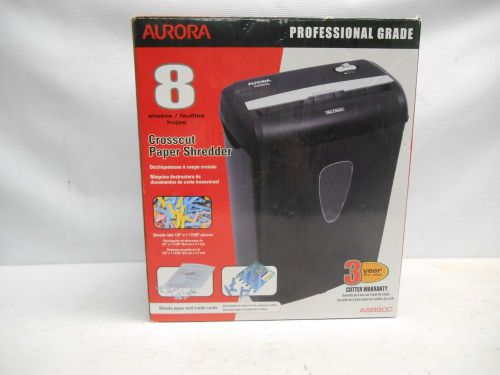 Aurora 8 Sheet Crosscut Paper Shredder AS890C, Professional Grade, in Box, Black