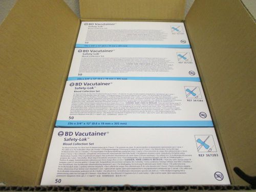 1 Case of BD Vacutainer Safety-Lok 23g Blood Collection Set 4 x 50/BX 367283 !!!
