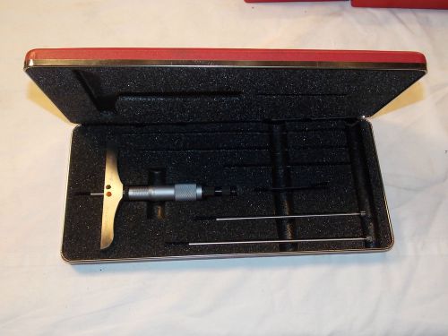 Machinist tool, starrett micrometer depth gauge, 445bz-3rl445, 0&#034;-3&#034; (vax) for sale