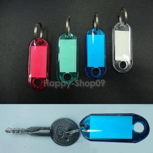 60pcs Key Label Tags Plastic Assorted Key Rings Colored ID Tags Name Labels