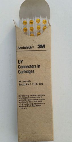 3boxes 160 ea UY CONNECTORS IN CARTRIDGES SCOTCHLOK 3M USE E-9C TOOL yellow