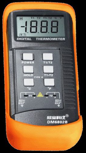 Digital Two K-Type Thermometer, Science, HVAC Tool Temperature DM6802T