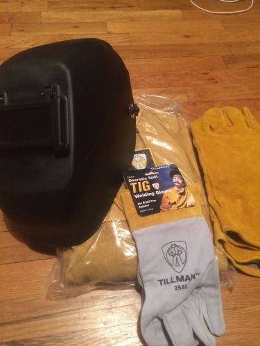 Brand New Welding Set Tillman Gloves And Jacket With Fibre Metal Helmet