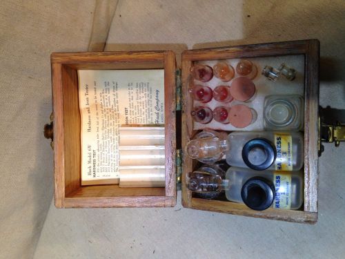 Hach model 6W water testing kit hardness and iron tester in a wooden box