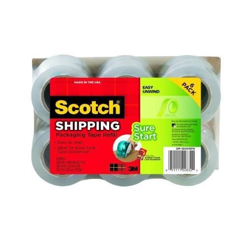 Scotch DP-1000RF6 Packaging Tape, 1.88 Inches x 900 Inches (6-Pack) New