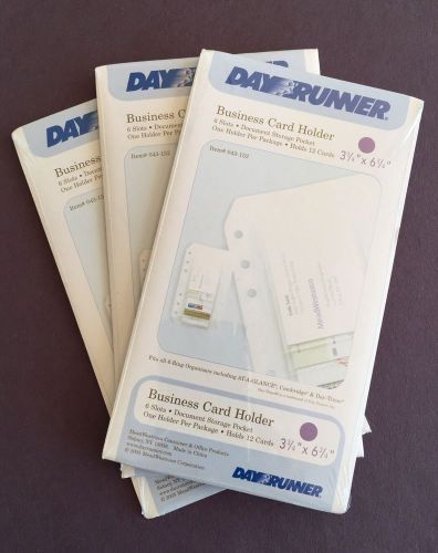 Dayrunner Business Card Holder 3 3/4&#034; X 6 3/4&#034; - 3 Packages With 6 Slots Each