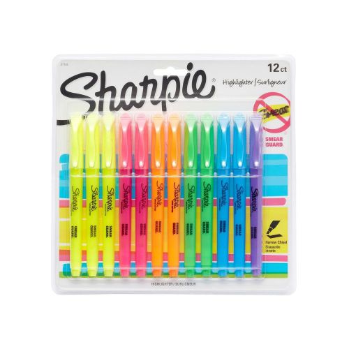 Sharpie Accent Pocket Style Highlighter, 12-Pack, Assorted Colors (27145)