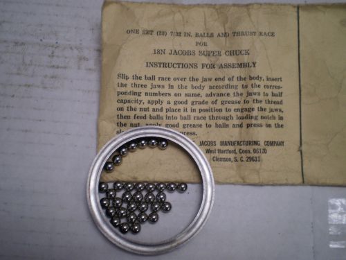 Genuine JACOBS balls and thrust race for 18N super drill chuck  NEW