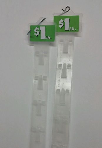 30 Hanging Merchandising Display Plastic Clip Strips for 12 items w/Metal S Hook