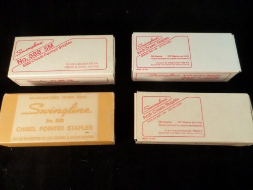 Lot of 4 Boxes Vintage Swingline Staples No. 888 5M Chisel Pointed Arch Crown