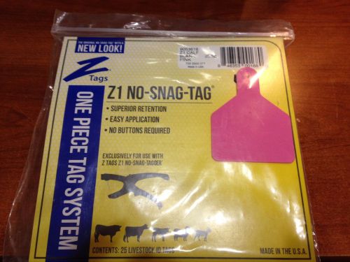 New Pink Z Tags Calf Blank 1 pc Tags 25/bag
