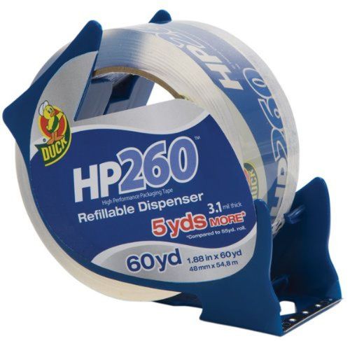 Duck Brand HP260 High Performance 3.1 Mil Packaging Tape with Dispenser 1.88-...