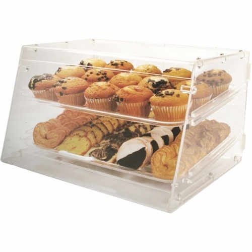 Restaurant Commercial Winco Counter Top Display Case with 2 Trays Clear Acrylic