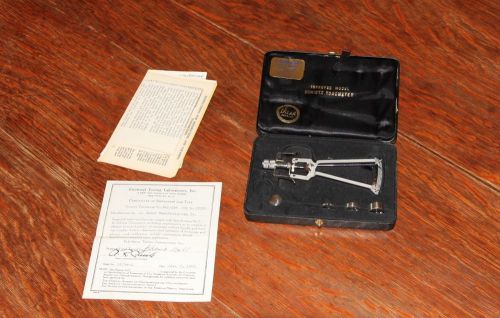 Vintage Sklar Jewel Model Schiotz tonometer w/ case, papers , tested 1963