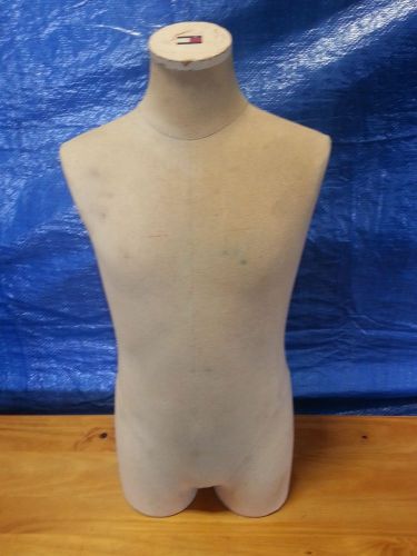 Vtg TOMMY HILFIGER Logo Child Size Mannequin Body Form Wood Cloth Composition