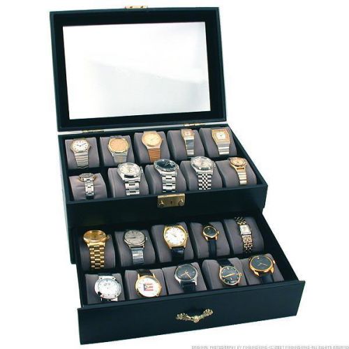 Watch Case Organizer Box Stores &amp; Holds 20 Watches