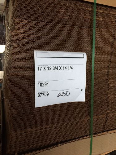 Bundle of 250 Corrugated Boxes 17x 12 3/4x14 1/4 wrapped on a Skid