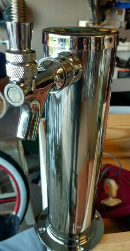 Draft Beer Keg Chrome Tower Single Faucet 3 Inch Column Standard Keg Connection