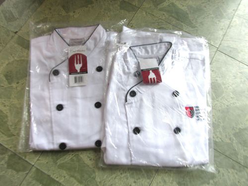 Brand New Chef Works Shirt AIMACO white Size small lot of 2